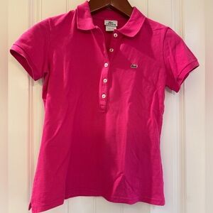 Lacoste Bright Pink polo shirt size 40 EUC